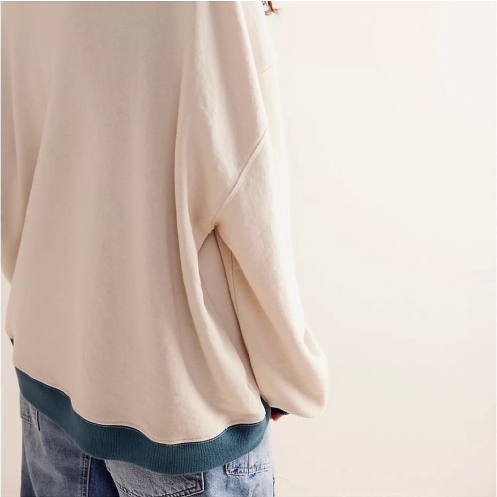 We The Free Free People Classic Crew Colorblock Sweatshirt | NWOT | Size XL - Picture 3 of 7